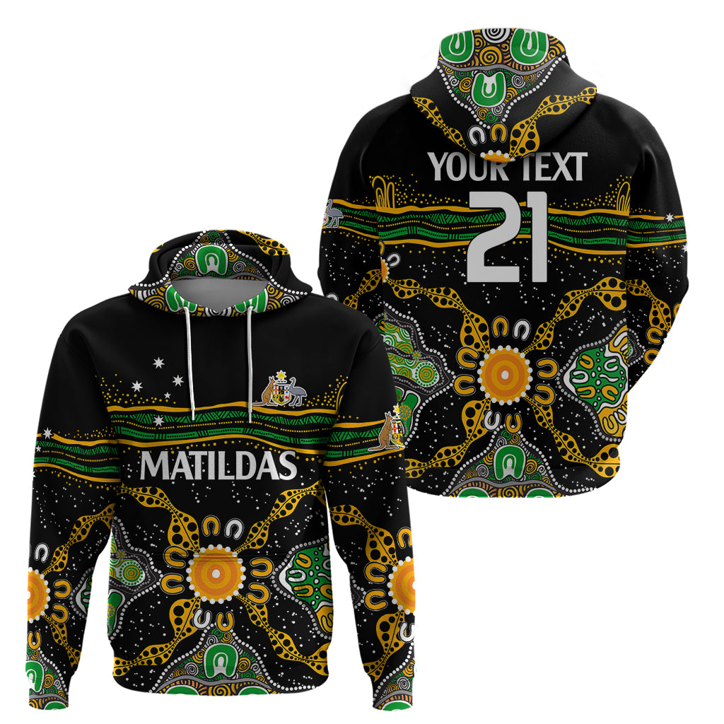 custom-text-and-number-matildas-australia-soccer-hoodie-aboriginal-dots-style