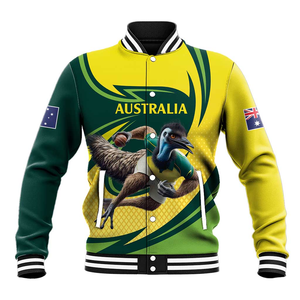 Australian Emu Cricket Custom Baseball Jacket Aussie National Color