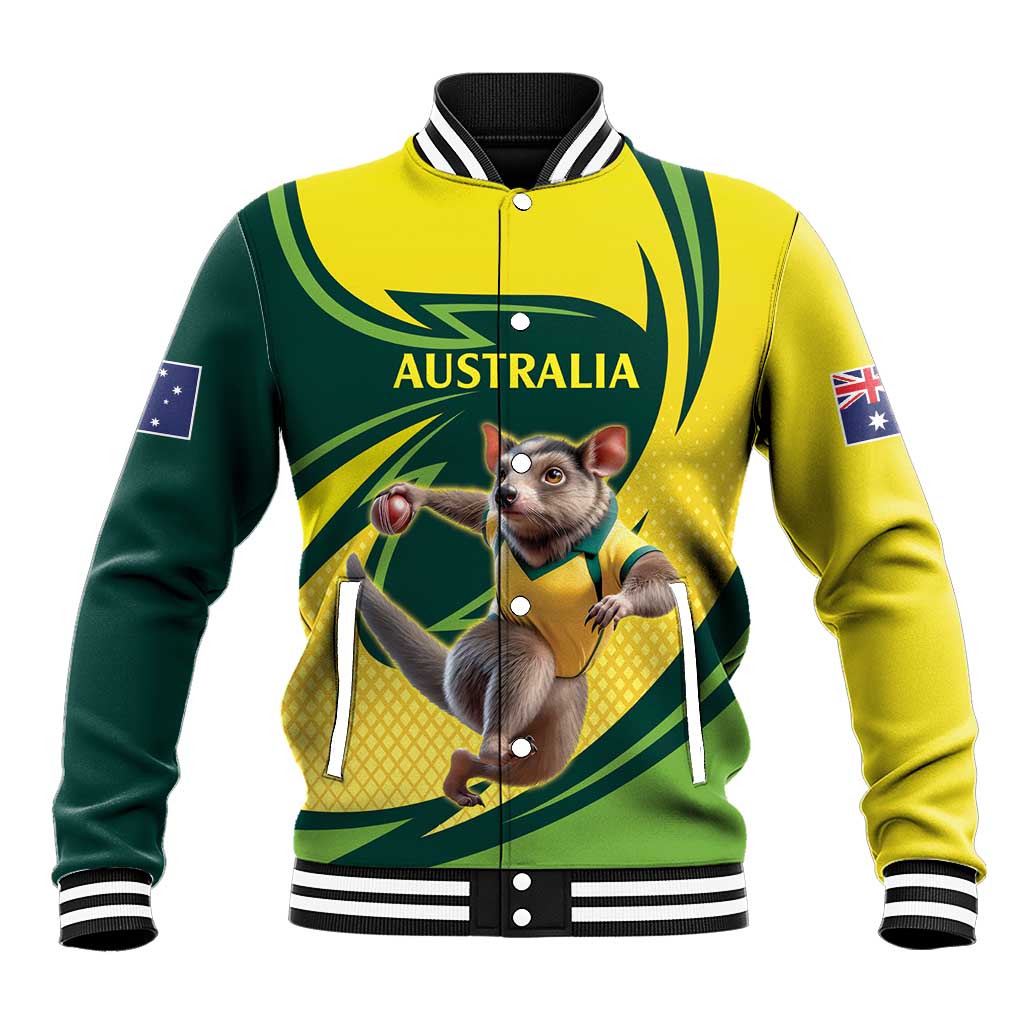 Australian Tasmanian Pademelon Cricket Custom Baseball Jacket Aussie National Color