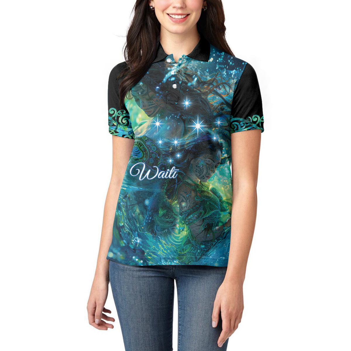 New Zealand Matariki Waiti Women Polo Shirt The Beginnings Of Life