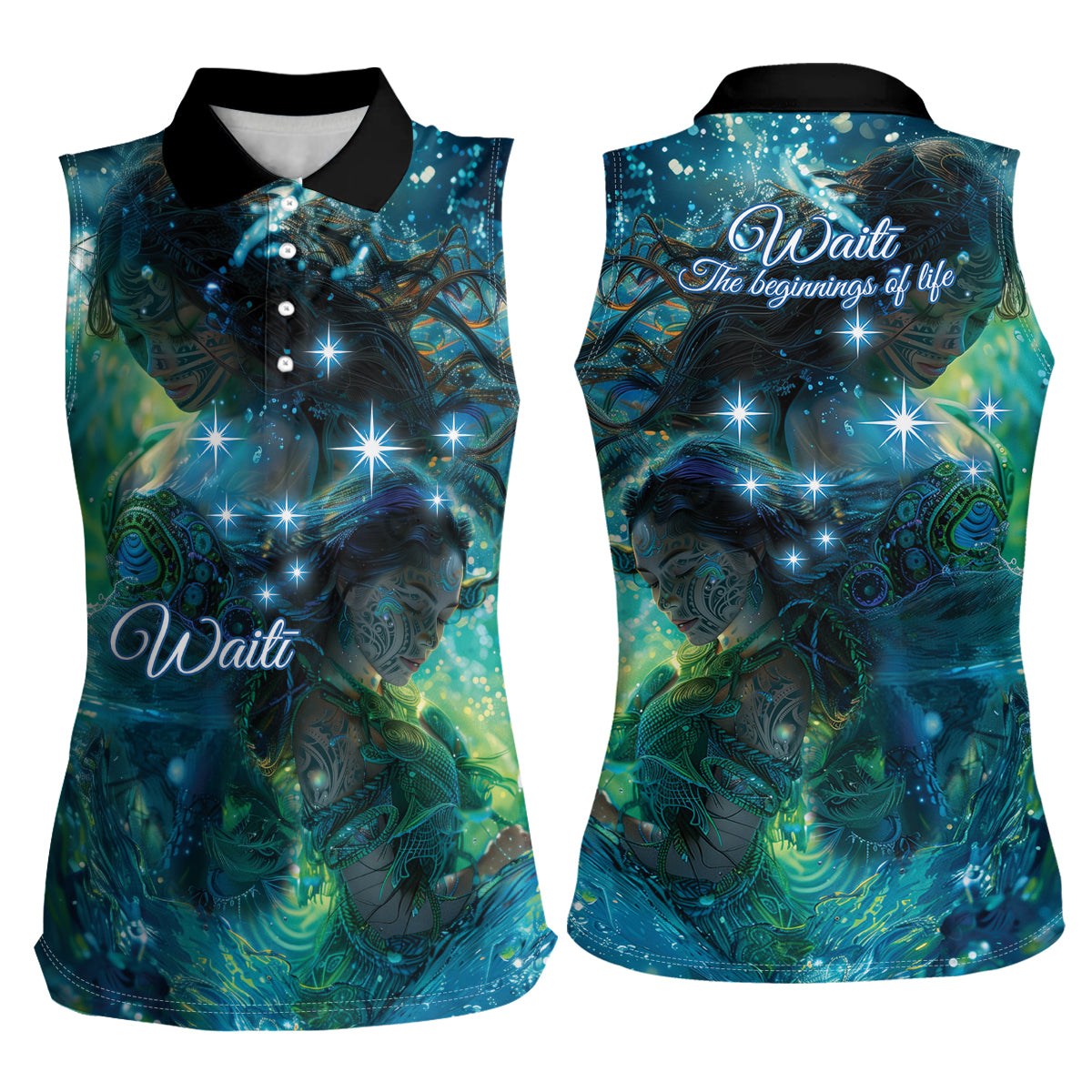 New Zealand Matariki Waiti Women Sleeveless Polo Shirt The Beginnings Of Life