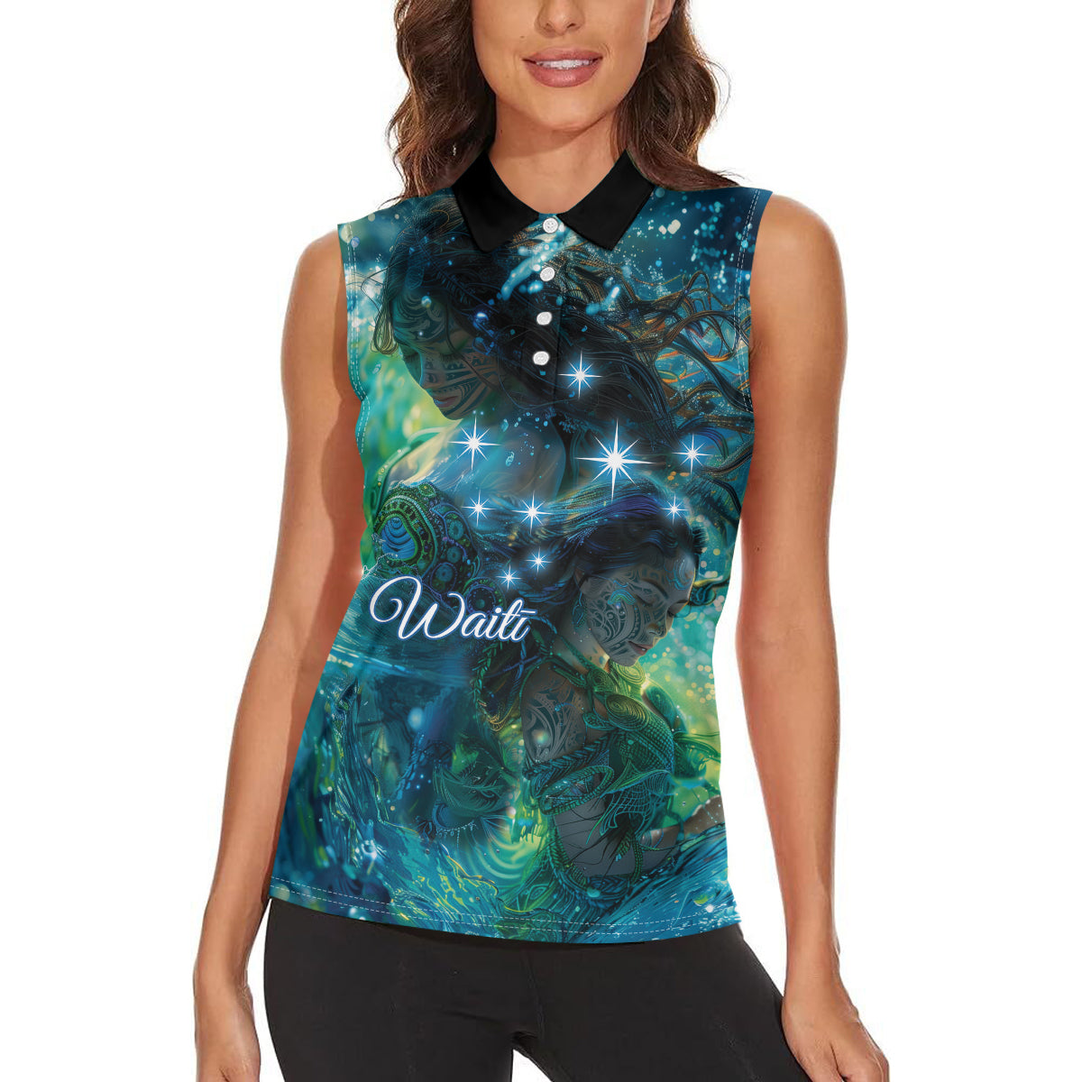 New Zealand Matariki Waiti Women Sleeveless Polo Shirt The Beginnings Of Life