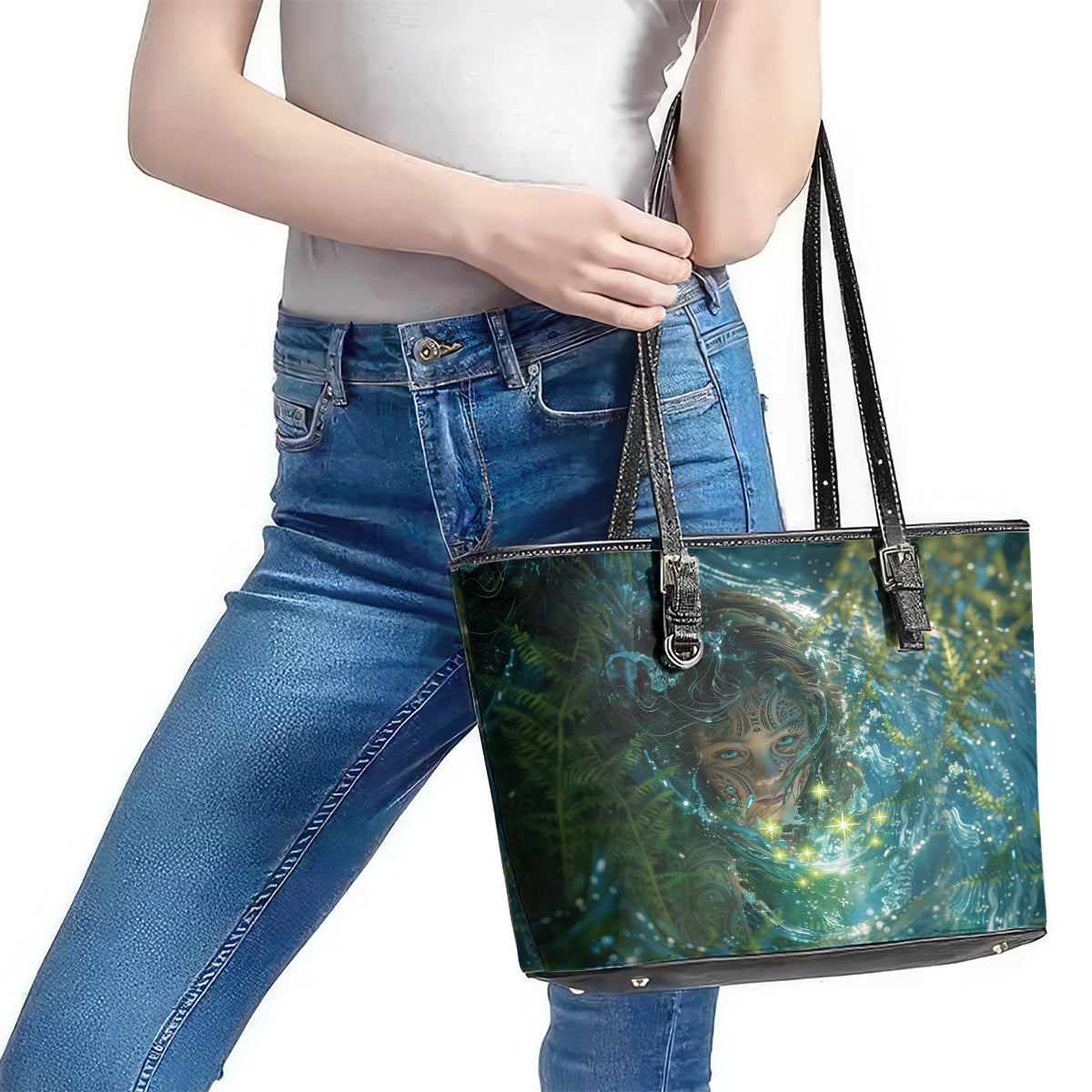 New Zealand Matariki Waiti Leather Tote Bag Waimāori and The Origin Of Life