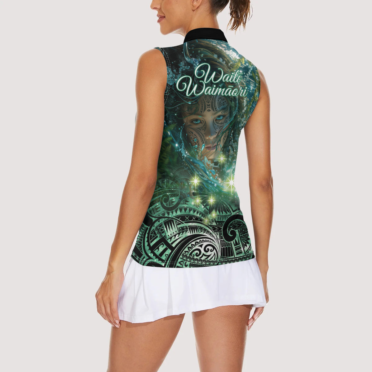 New Zealand Matariki Waiti Women Sleeveless Polo Shirt Waimāori and The Origin Of Life