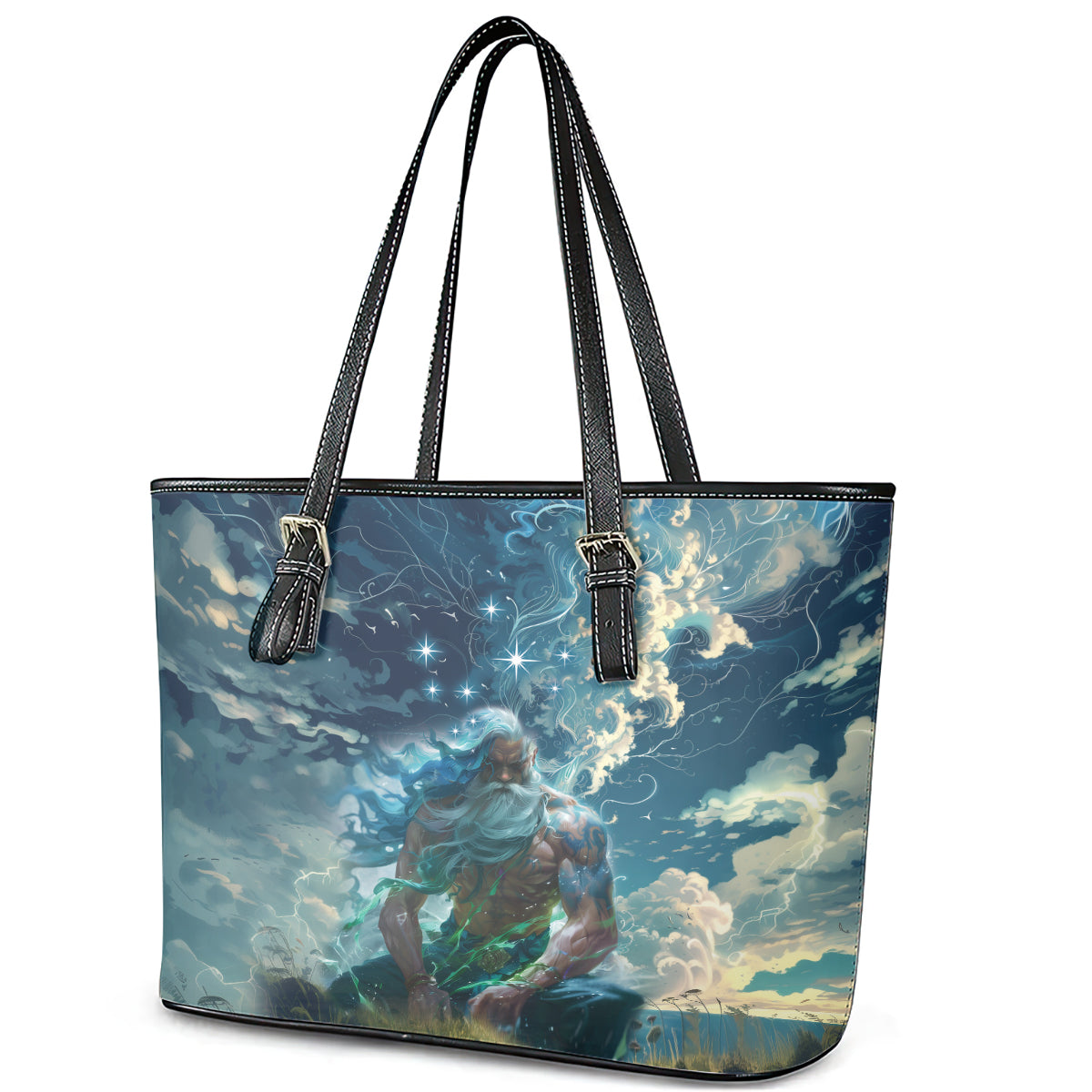 New Zealand Matariki Ururangi Leather Tote Bag The Murmur Of The Wind