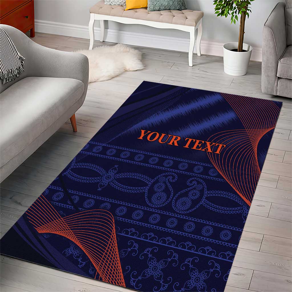 Custom India Cricket Area Rug Go Men In Blue Sporty Version