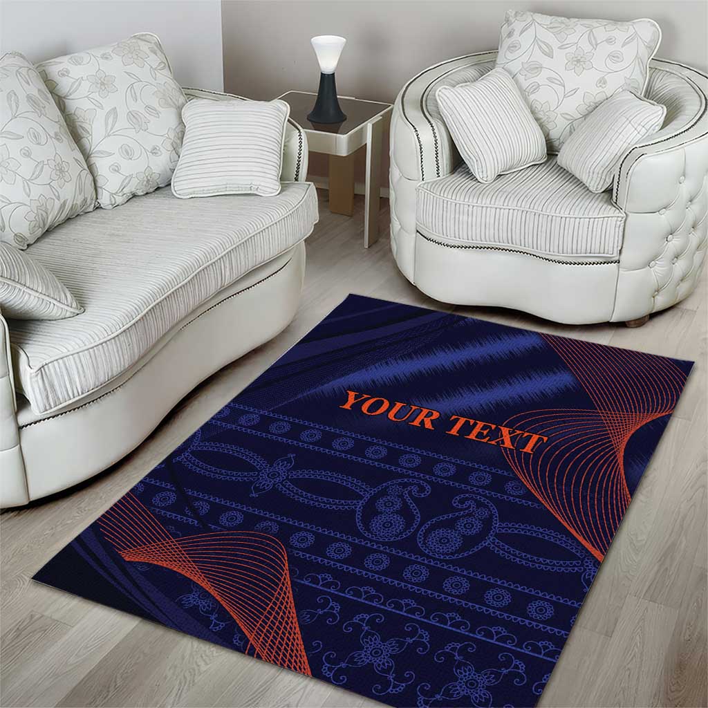 Custom India Cricket Area Rug Go Men In Blue Sporty Version