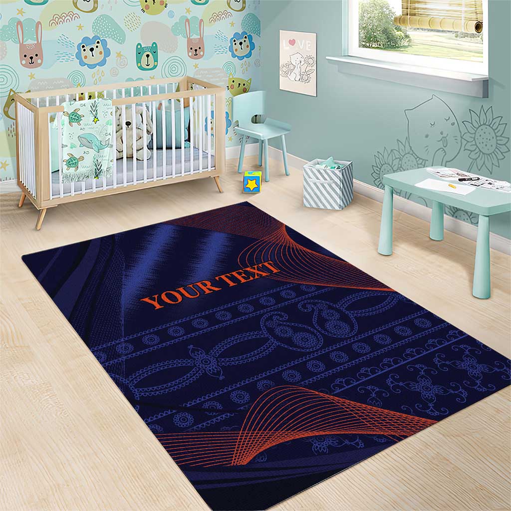 Custom India Cricket Area Rug Go Men In Blue Sporty Version