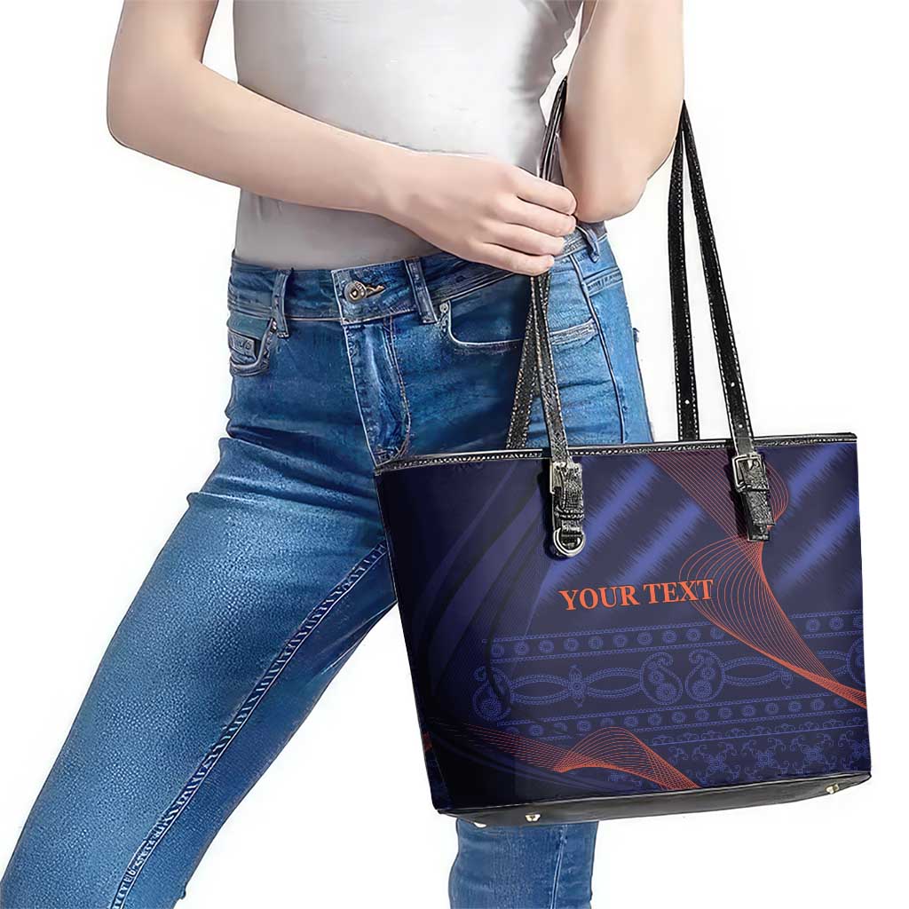 Custom India Cricket Leather Tote Bag Go Men In Blue Sporty Version