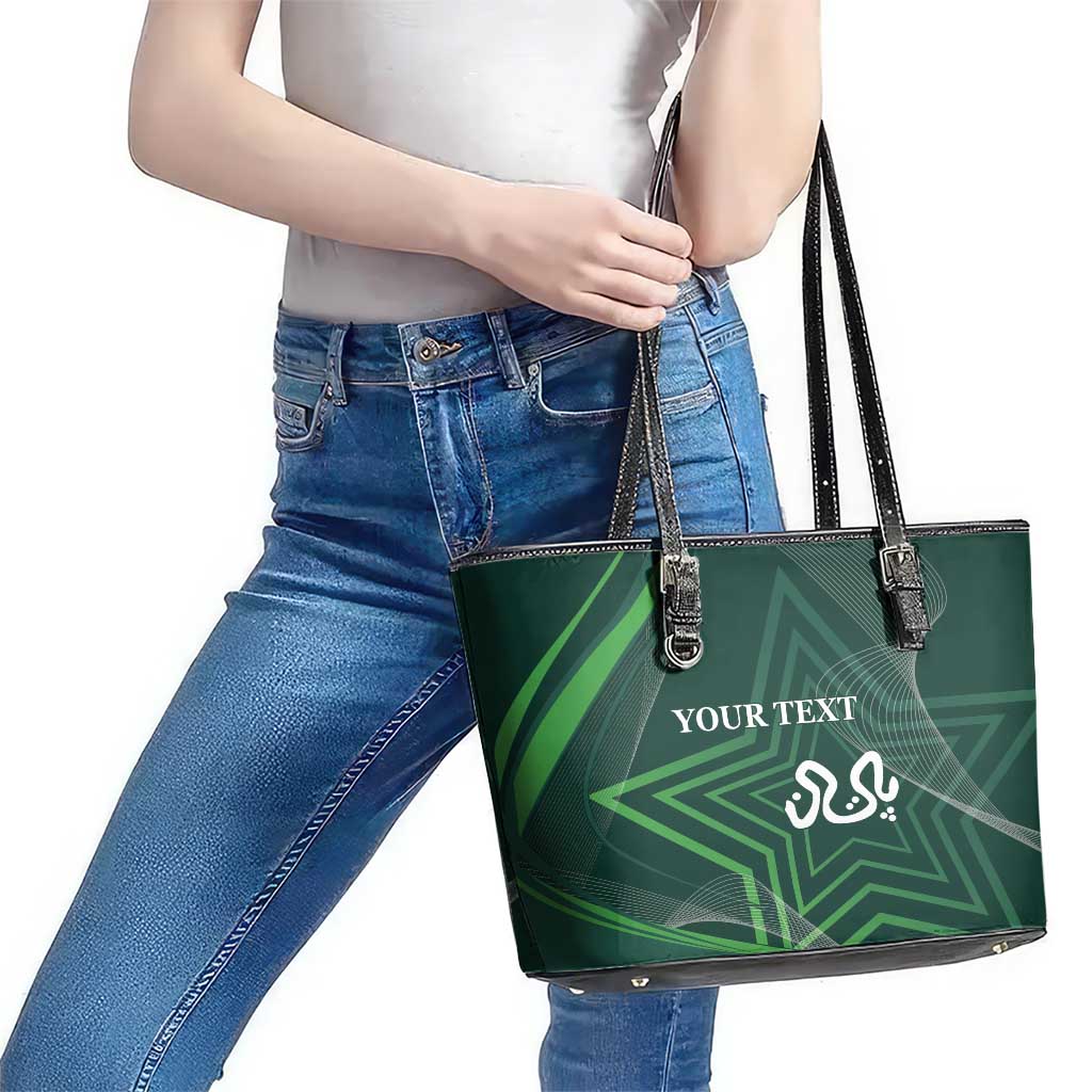 Custom Pakistan Cricket Leather Tote Bag Go Shaheens Sporty Version