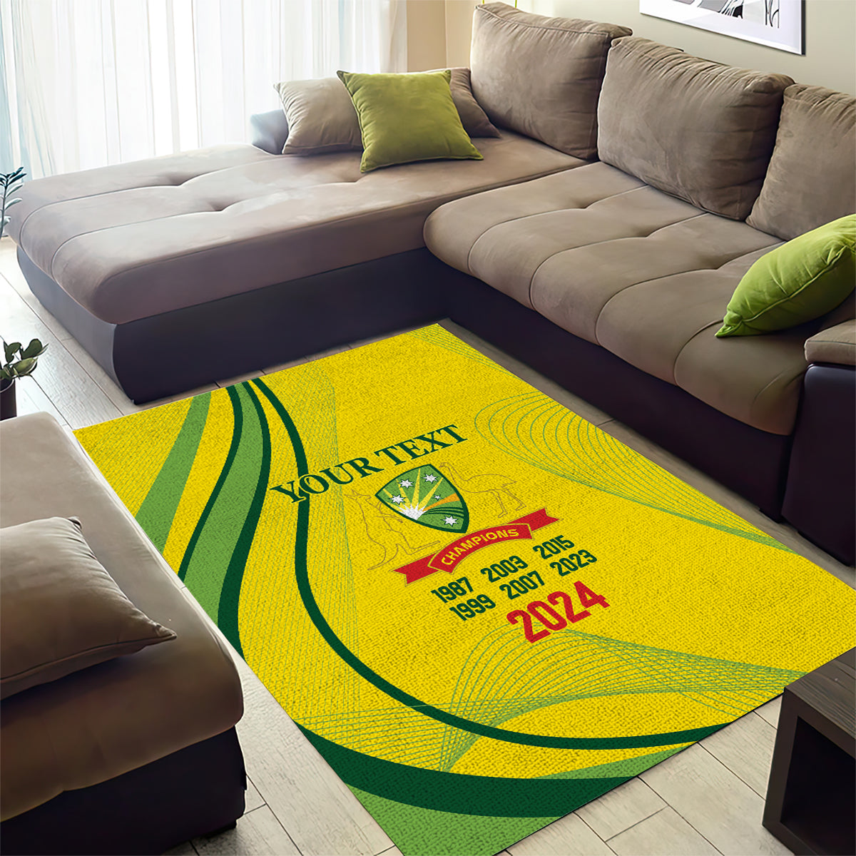 Australia Cricket World Cup 2024 Area Rug Aussie Make Champions