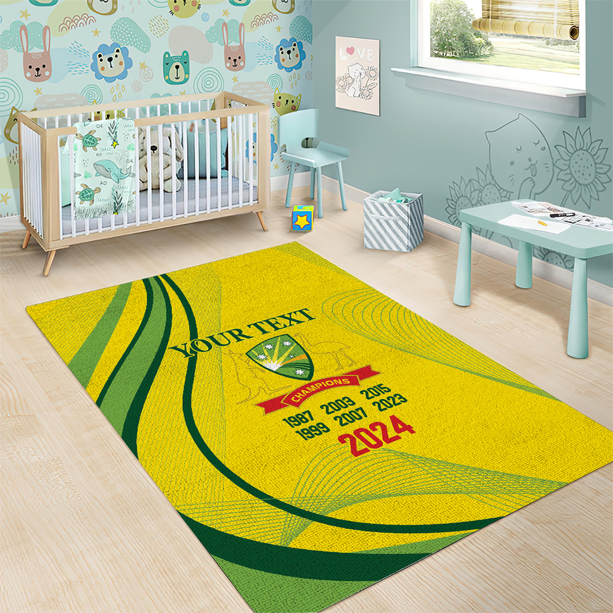 Australia Cricket World Cup 2024 Area Rug Aussie Make Champions