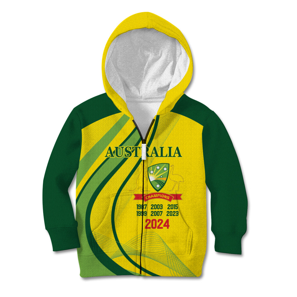 Australia Cricket World Cup 2024 Kid Hoodie Aussie Make Champions