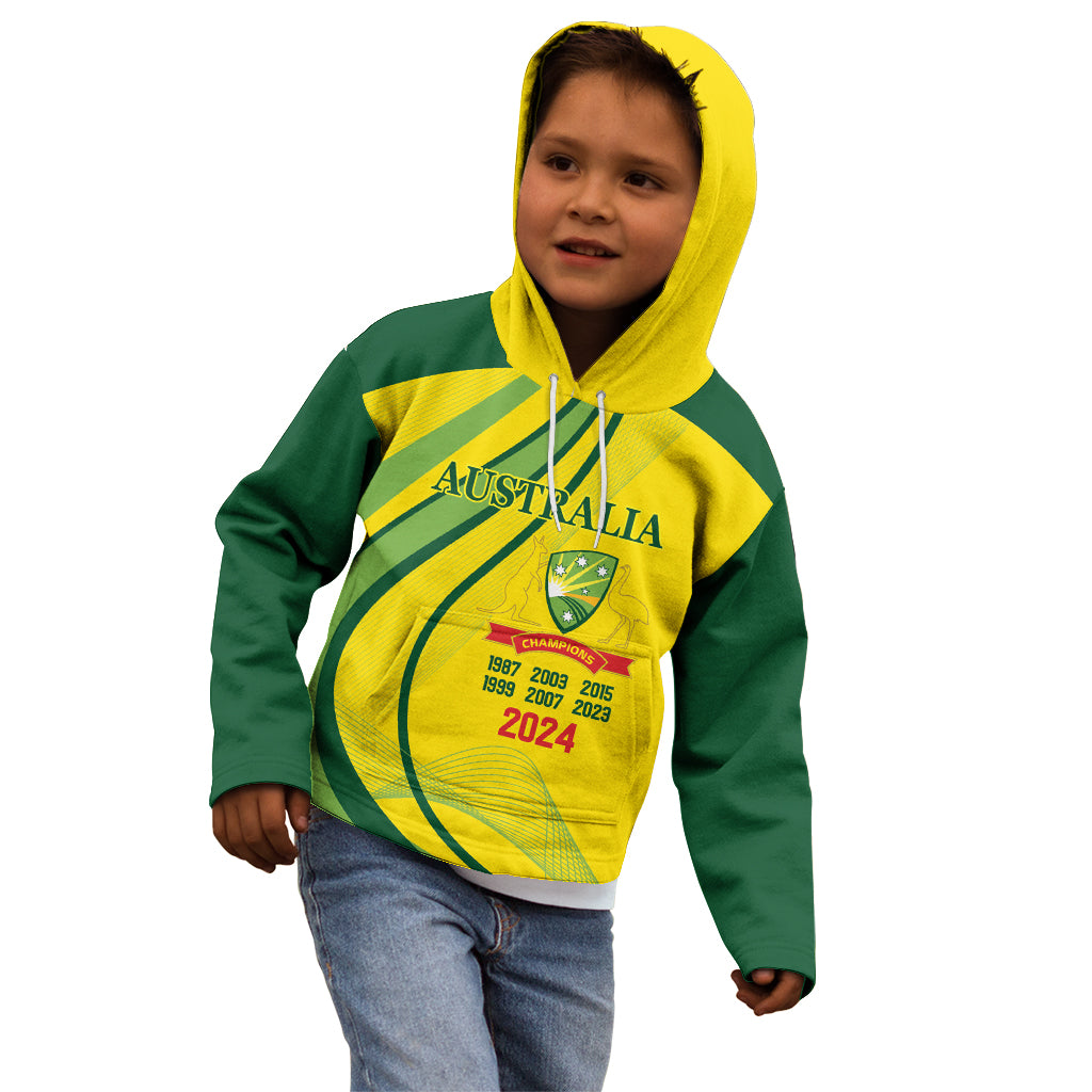 Australia Cricket World Cup 2024 Kid Hoodie Aussie Make Champions