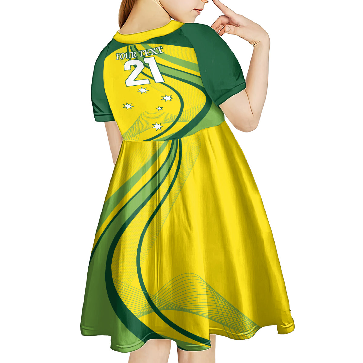 Australia Cricket World Cup 2024 Kid Short Sleeve Dress Aussie Make Champions