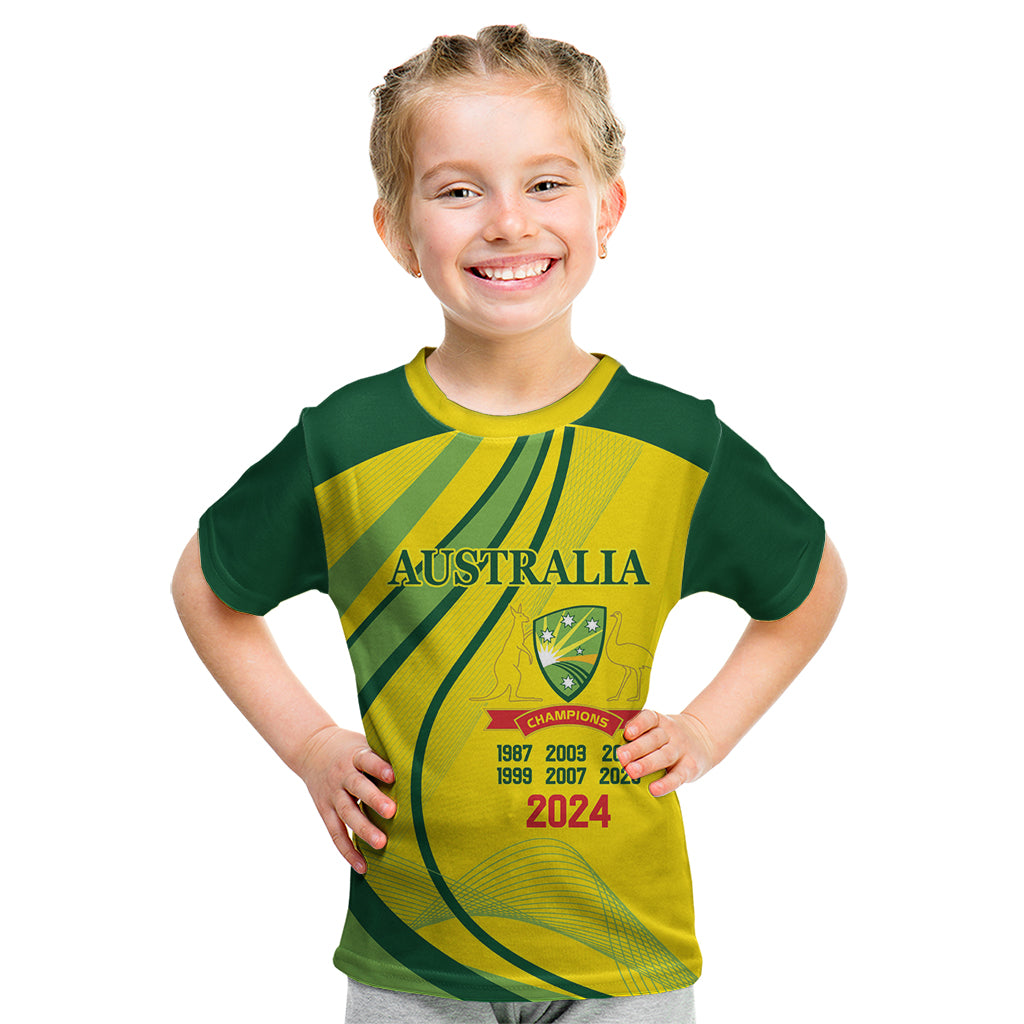 Australia Cricket World Cup 2024 Kid T Shirt Aussie Make Champions