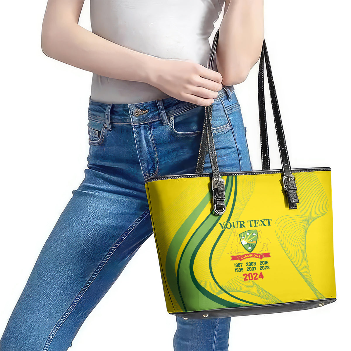 Australia Cricket World Cup 2024 Leather Tote Bag Aussie Make Champions