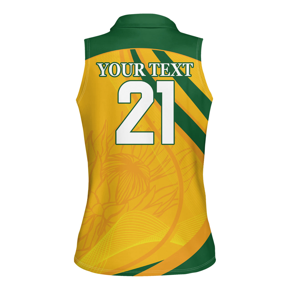 South Africa Cricket World Cup 2024 Women Sleeveless Polo Shirt Proteas Make Champions