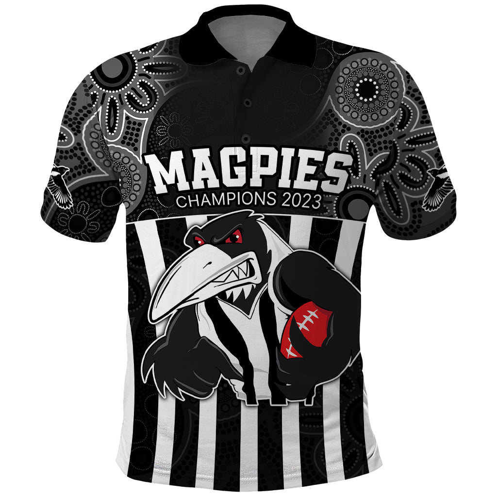 custom-afl-magpies-champions-2023-polo-shirt-proud-collingwood-aboriginal-vibe