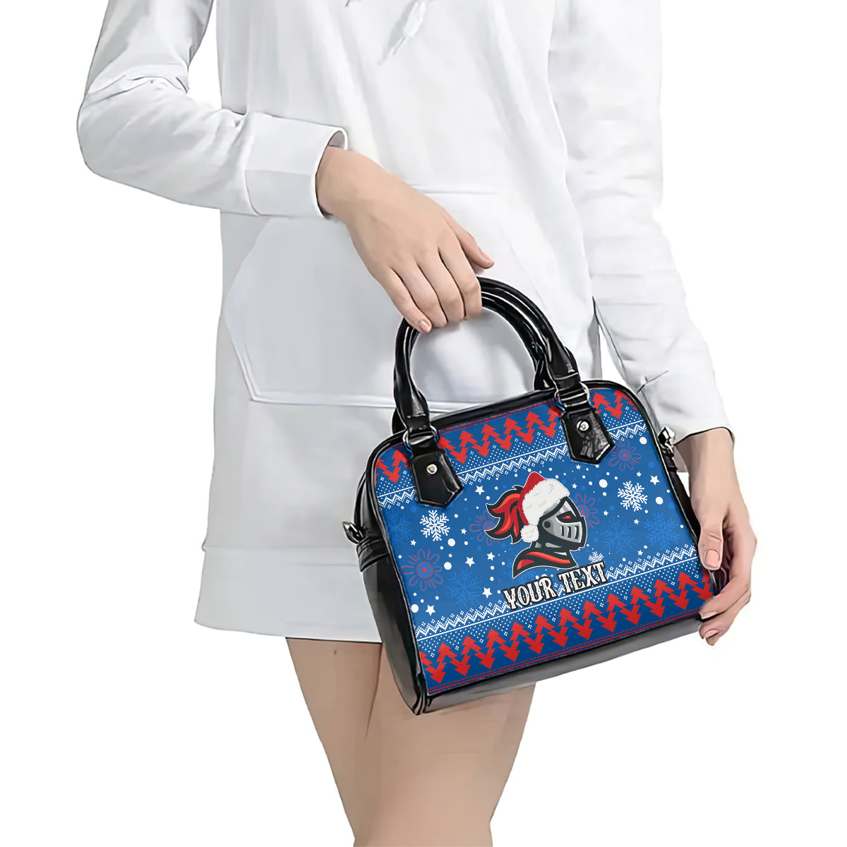 custom-knights-rugby-shoulder-handbag-chirstmas-vibe-2023