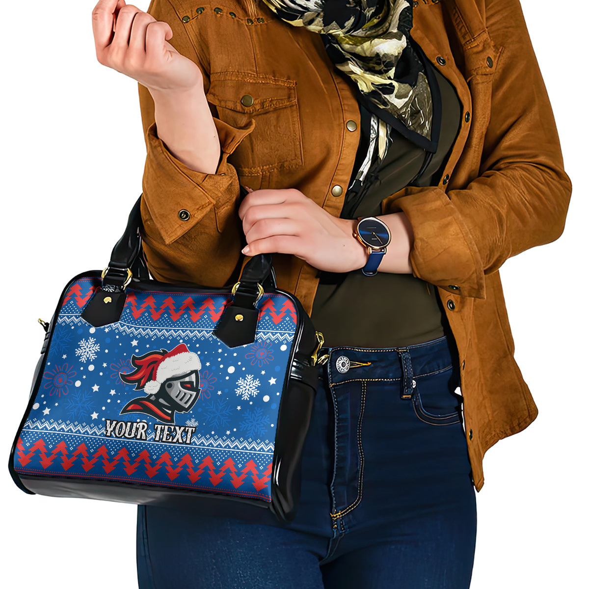 custom-knights-rugby-shoulder-handbag-chirstmas-vibe-2023