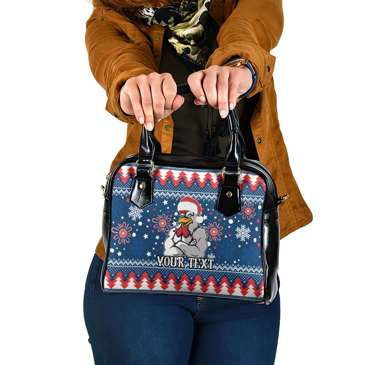 custom-roosters-rugby-shoulder-handbag-chirstmas-vibe-2023