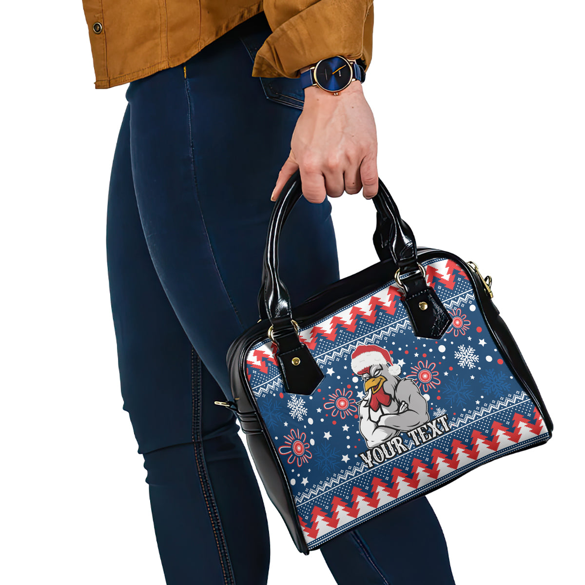 custom-roosters-rugby-shoulder-handbag-chirstmas-vibe-2023