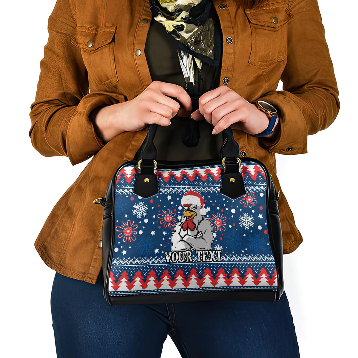 custom-roosters-rugby-shoulder-handbag-chirstmas-vibe-2023