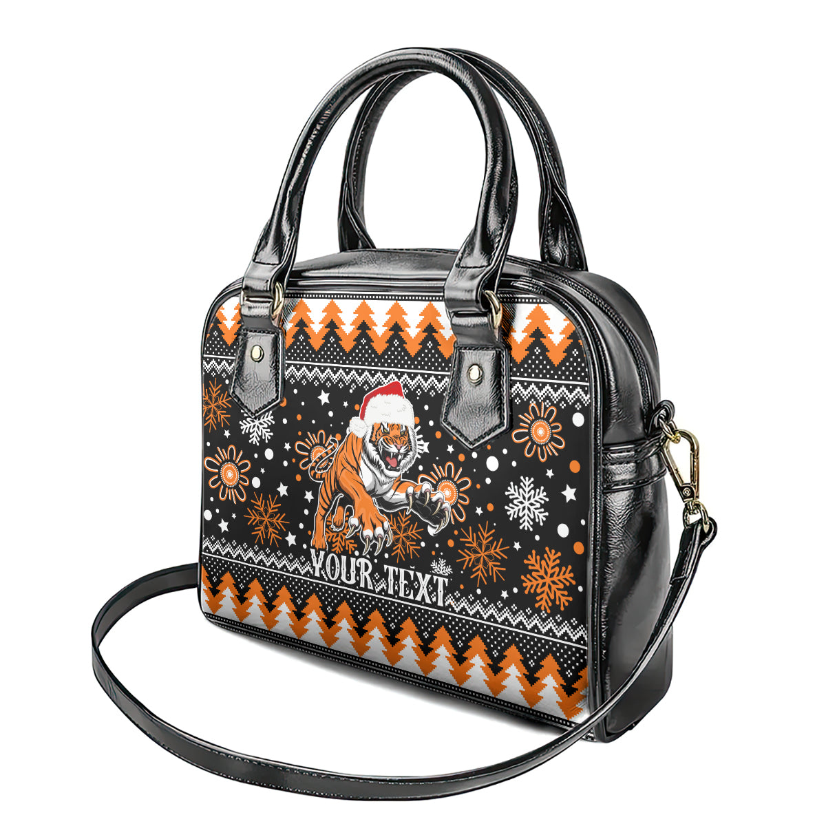 custom-tigers-rugby-shoulder-handbag-chirstmas-vibe-2023