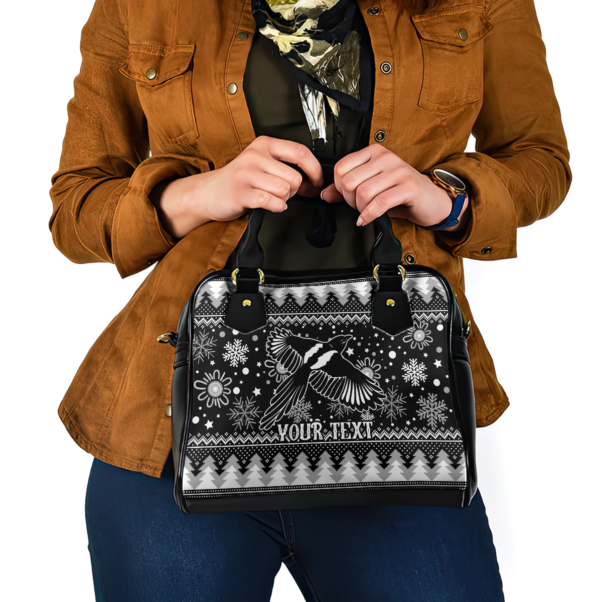 custom-magpies-football-shoulder-handbag-christmas-vibe-2023