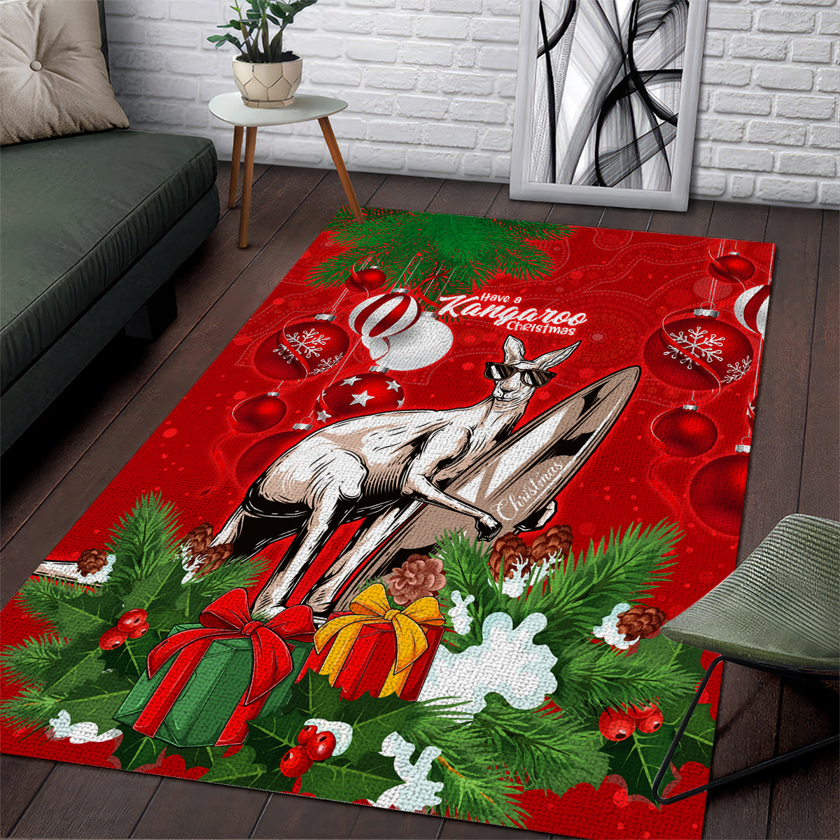 kangaroo-lover-area-rug-australia-merry-christmas-aboriginal