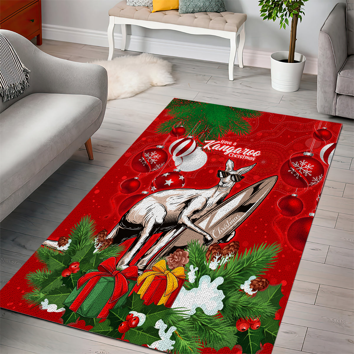 kangaroo-lover-area-rug-australia-merry-christmas-aboriginal