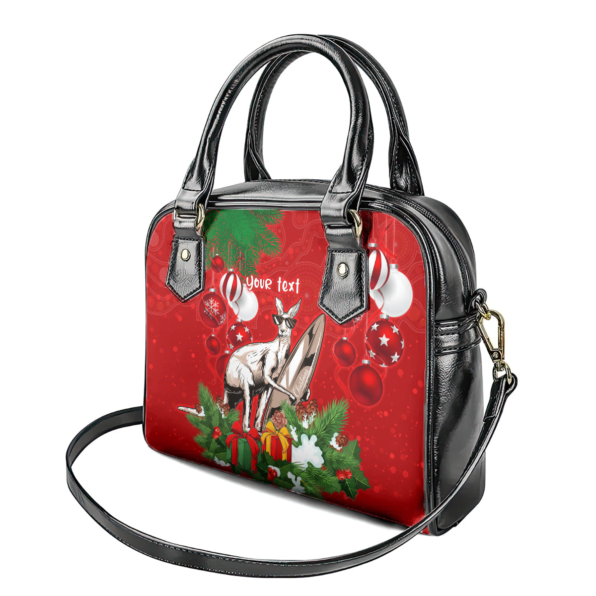 personalised-kangaroo-lover-shoulder-handbag-australia-merry-christmas-aboriginal