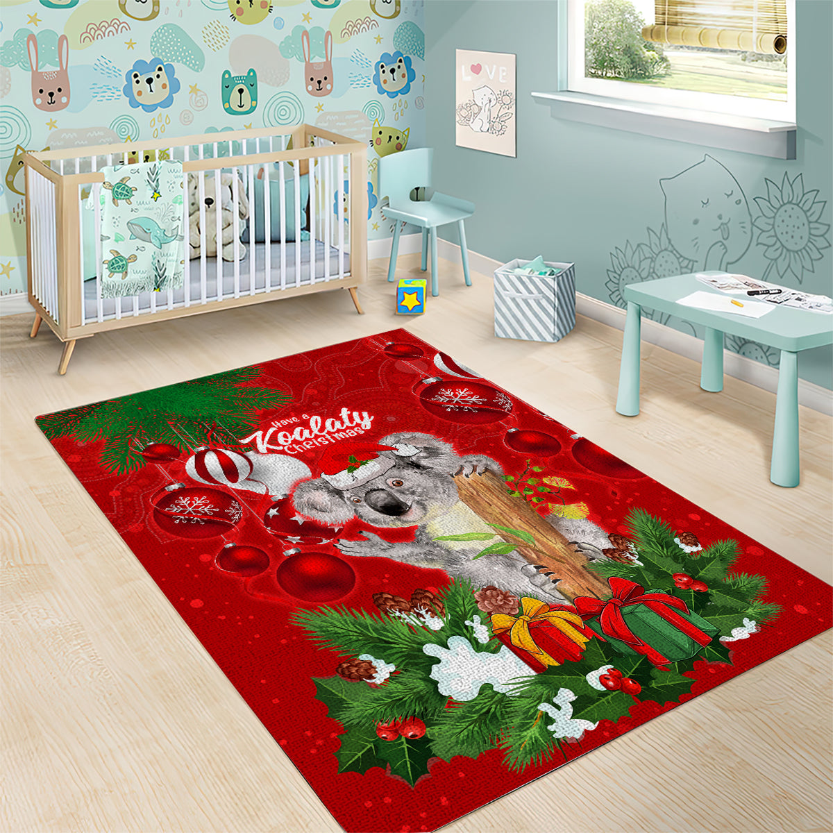 koala-lover-area-rug-australia-merry-christmas-aboriginal