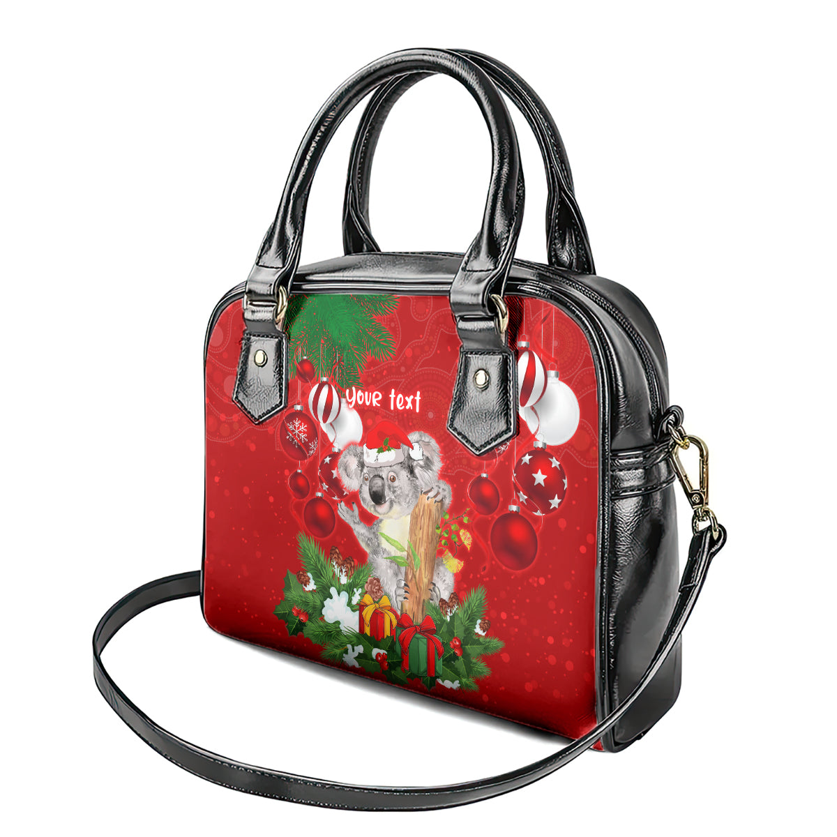 personalised-koala-lover-shoulder-handbag-australia-koalaty-merry-christmas-aboriginal