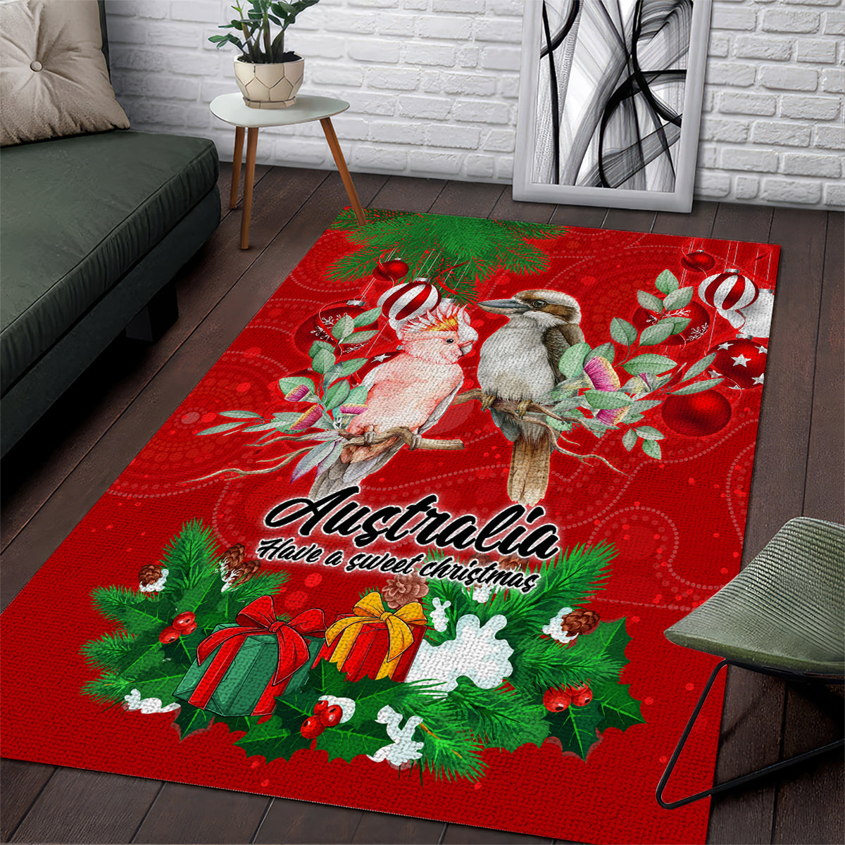 kookaburra-lover-area-rug-australia-koalaty-merry-christmas-aboriginal