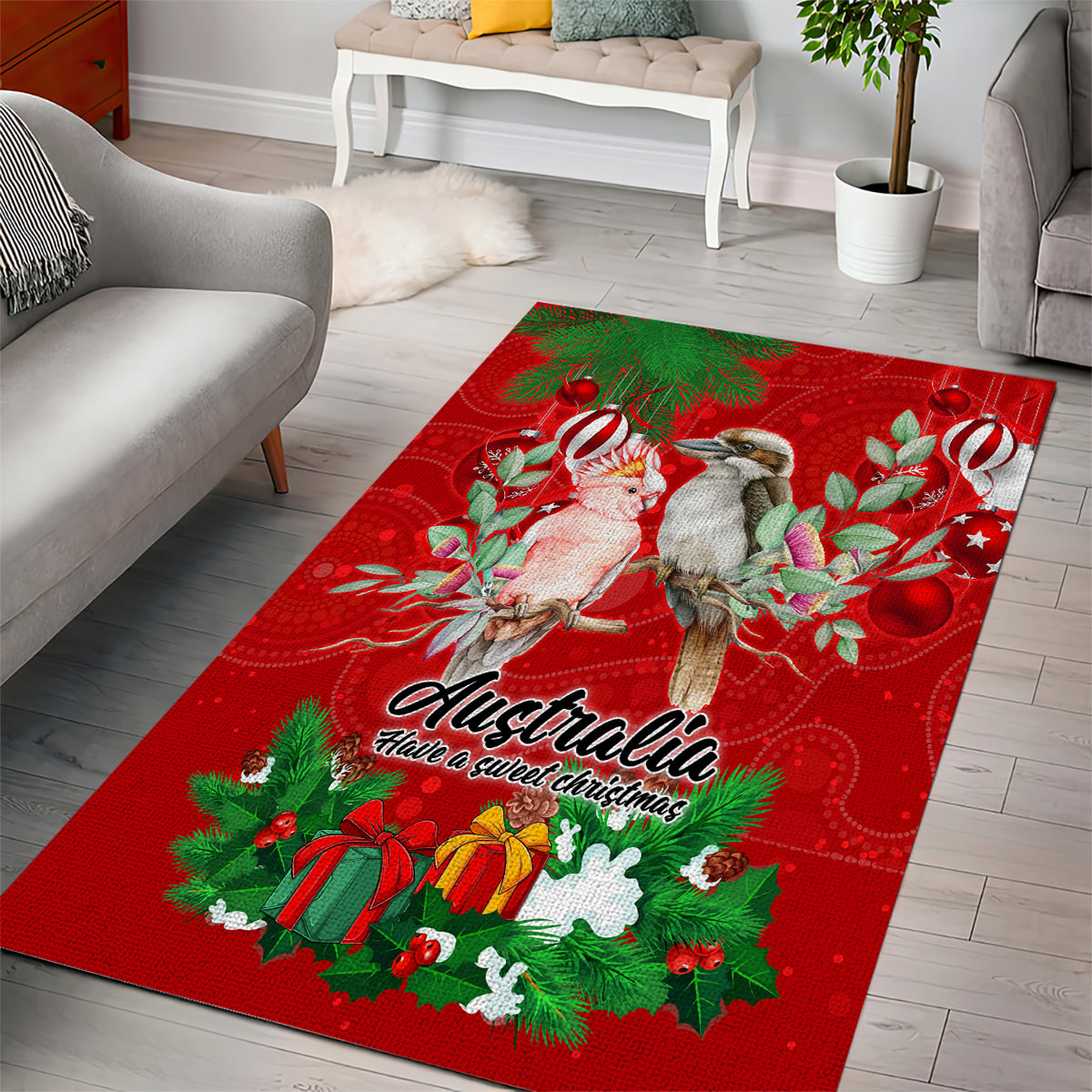 kookaburra-lover-area-rug-australia-koalaty-merry-christmas-aboriginal