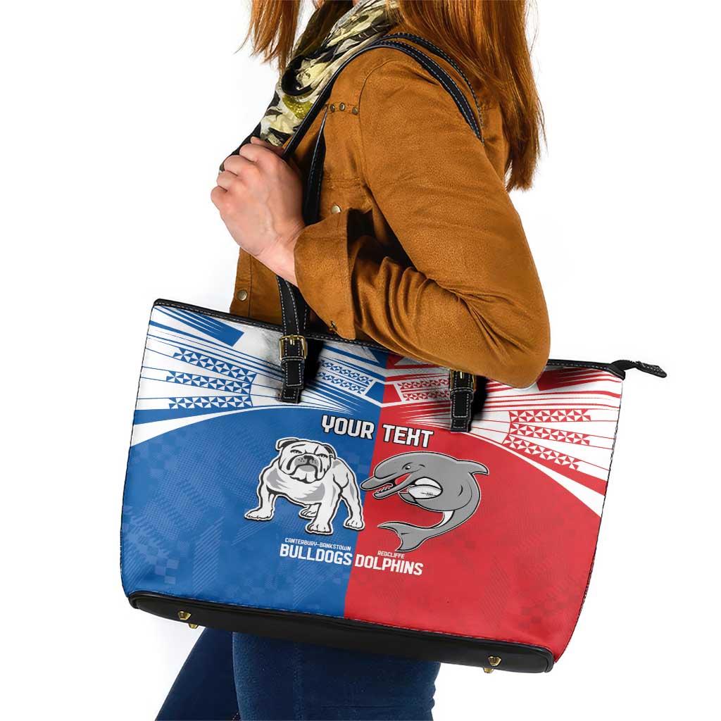 NRL Bulldogs and Dolphins Leather Tote Bag Sporty Style