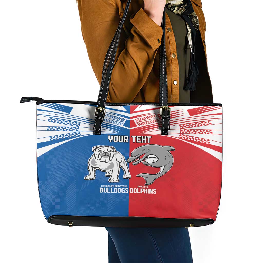 NRL Bulldogs and Dolphins Leather Tote Bag Sporty Style