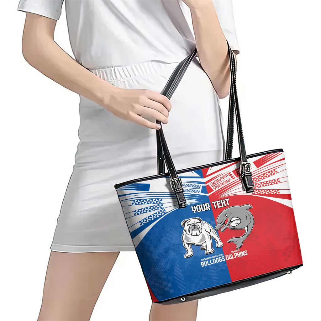 NRL Bulldogs and Dolphins Leather Tote Bag Sporty Style