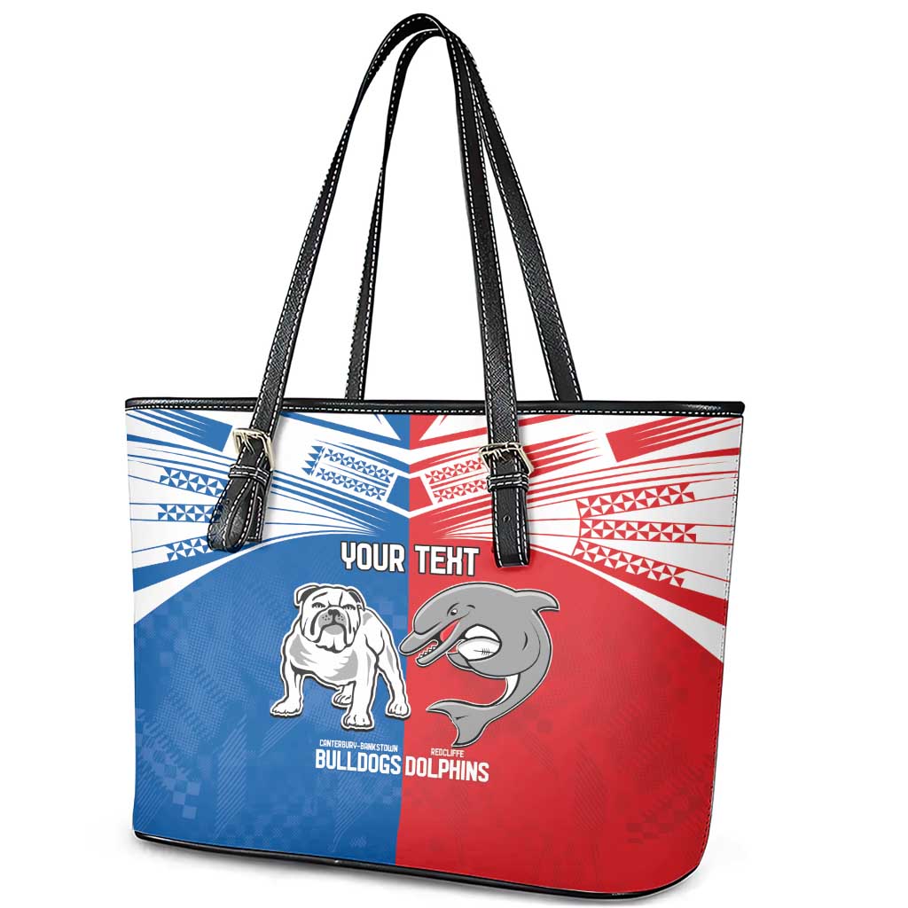 NRL Bulldogs and Dolphins Leather Tote Bag Sporty Style