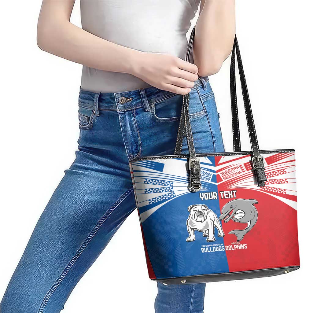 NRL Bulldogs and Dolphins Leather Tote Bag Sporty Style