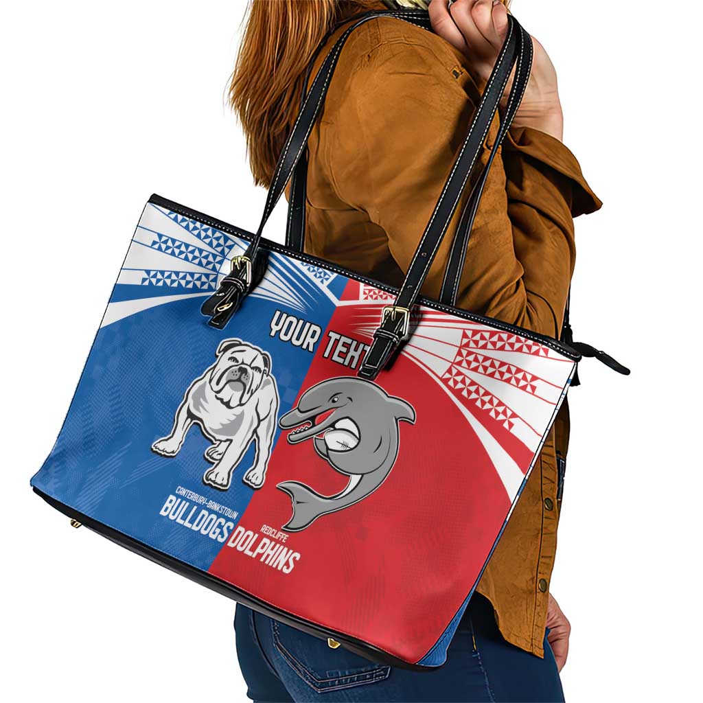 NRL Bulldogs and Dolphins Leather Tote Bag Sporty Style