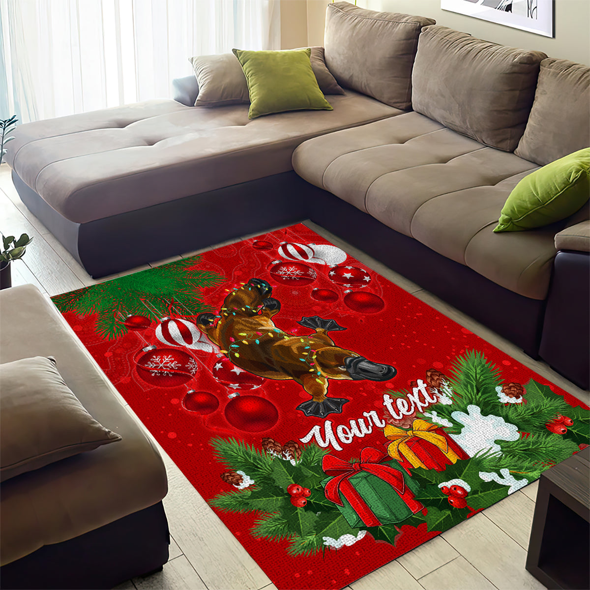 personalised-platypus-lover-area-rug-australia-merry-christmas-aboriginal