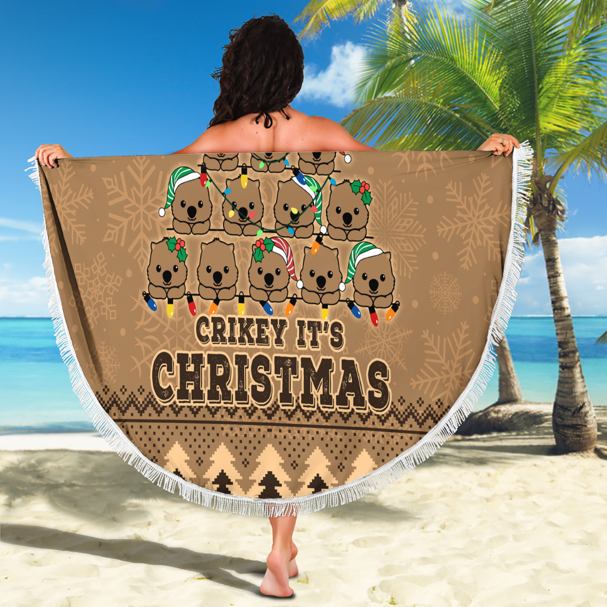 wombat-christmas-tree-beach-blanket-australia-merry-xmas-simple-style