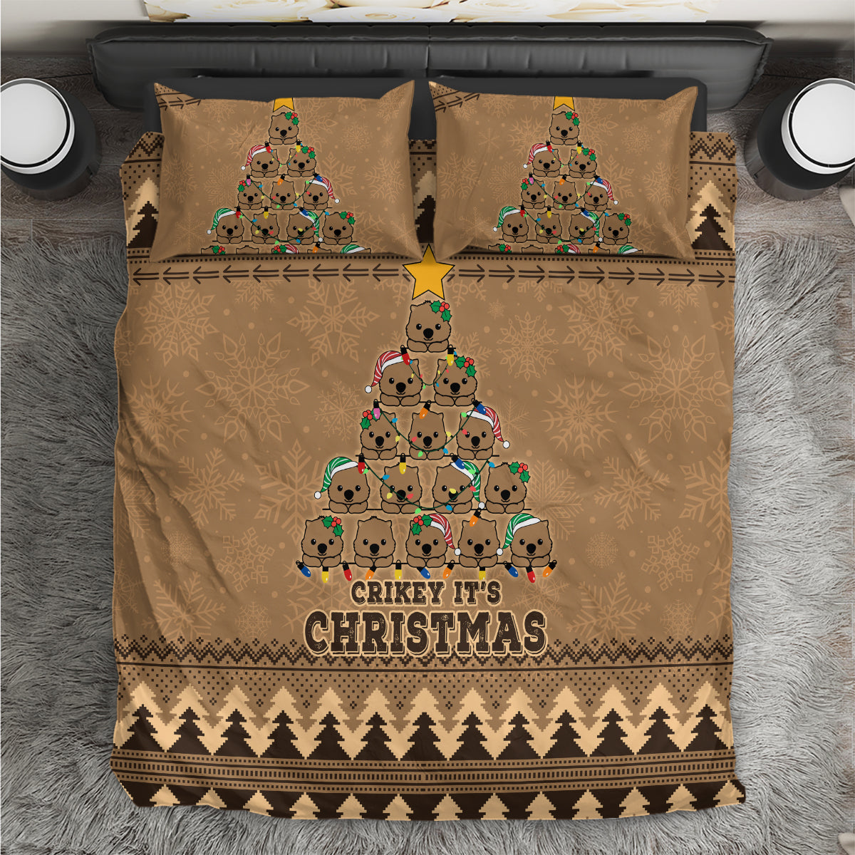 wombat-christmas-tree-bedding-set-australia-merry-xmas-simple-style