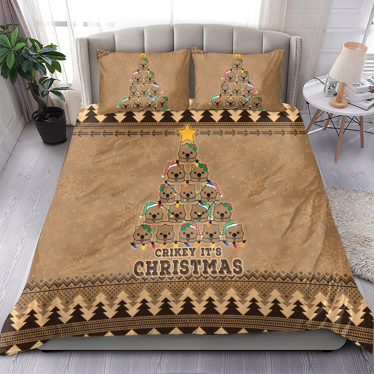 wombat-christmas-tree-bedding-set-australia-merry-xmas-simple-style