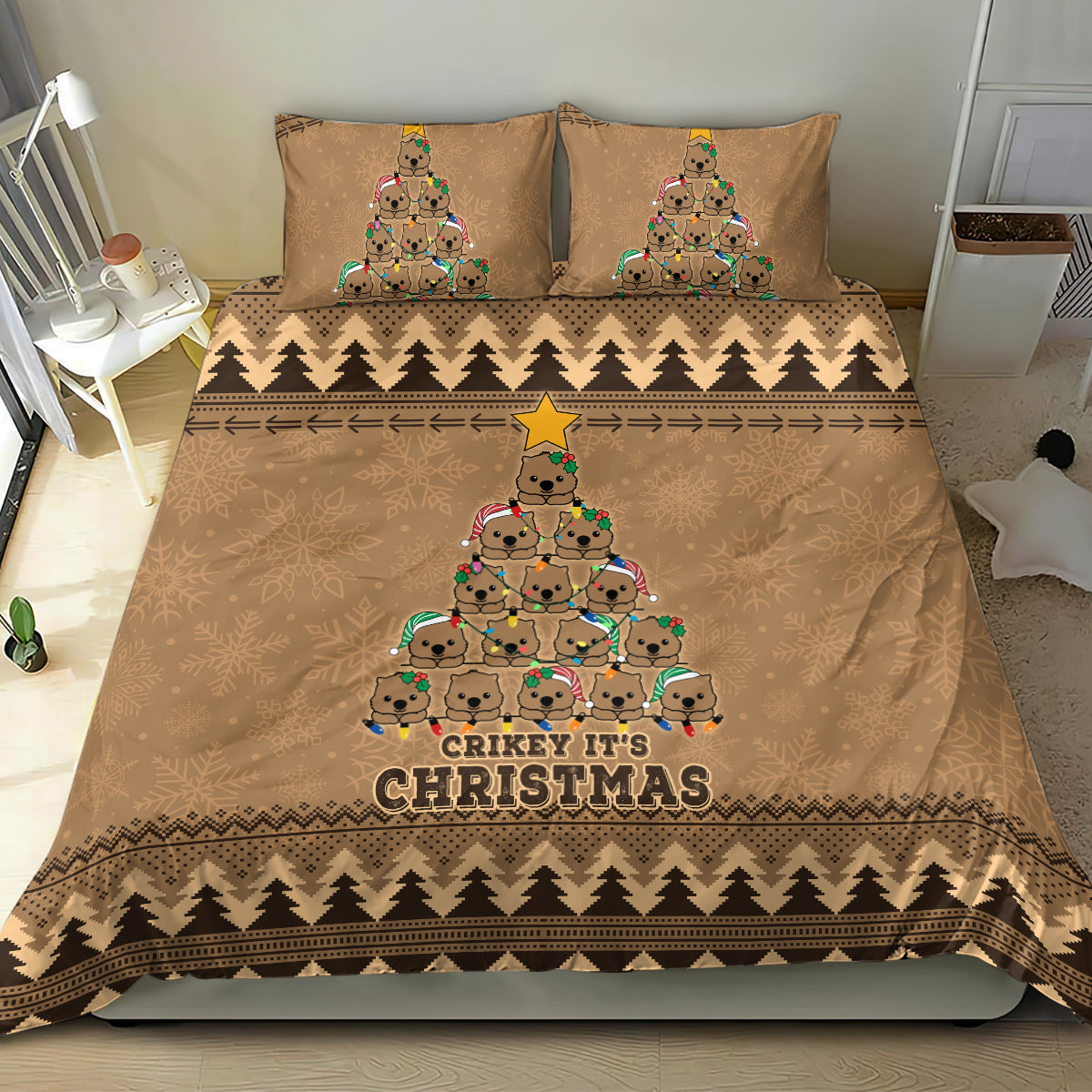 wombat-christmas-tree-bedding-set-australia-merry-xmas-simple-style