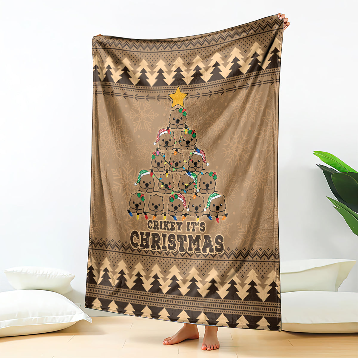 wombat-christmas-tree-blanket-australia-merry-xmas-simple-style