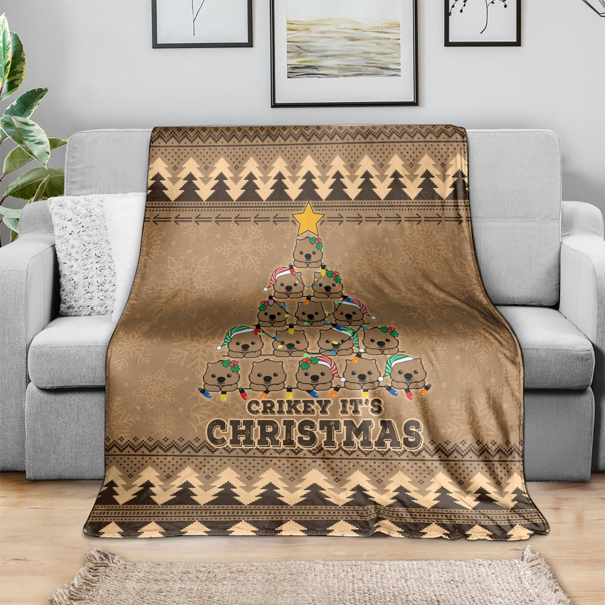 wombat-christmas-tree-blanket-australia-merry-xmas-simple-style